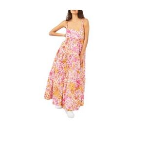 Free people floral open back dress L